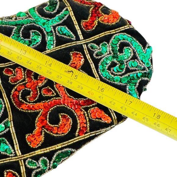 Vintage Christmas Stocking Bling Bling Red and Green Sequin Women Holiday Decor - Picture 5 of 5